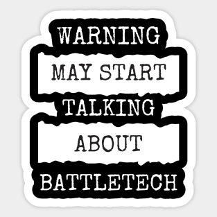 Warning about Battletech Sticker